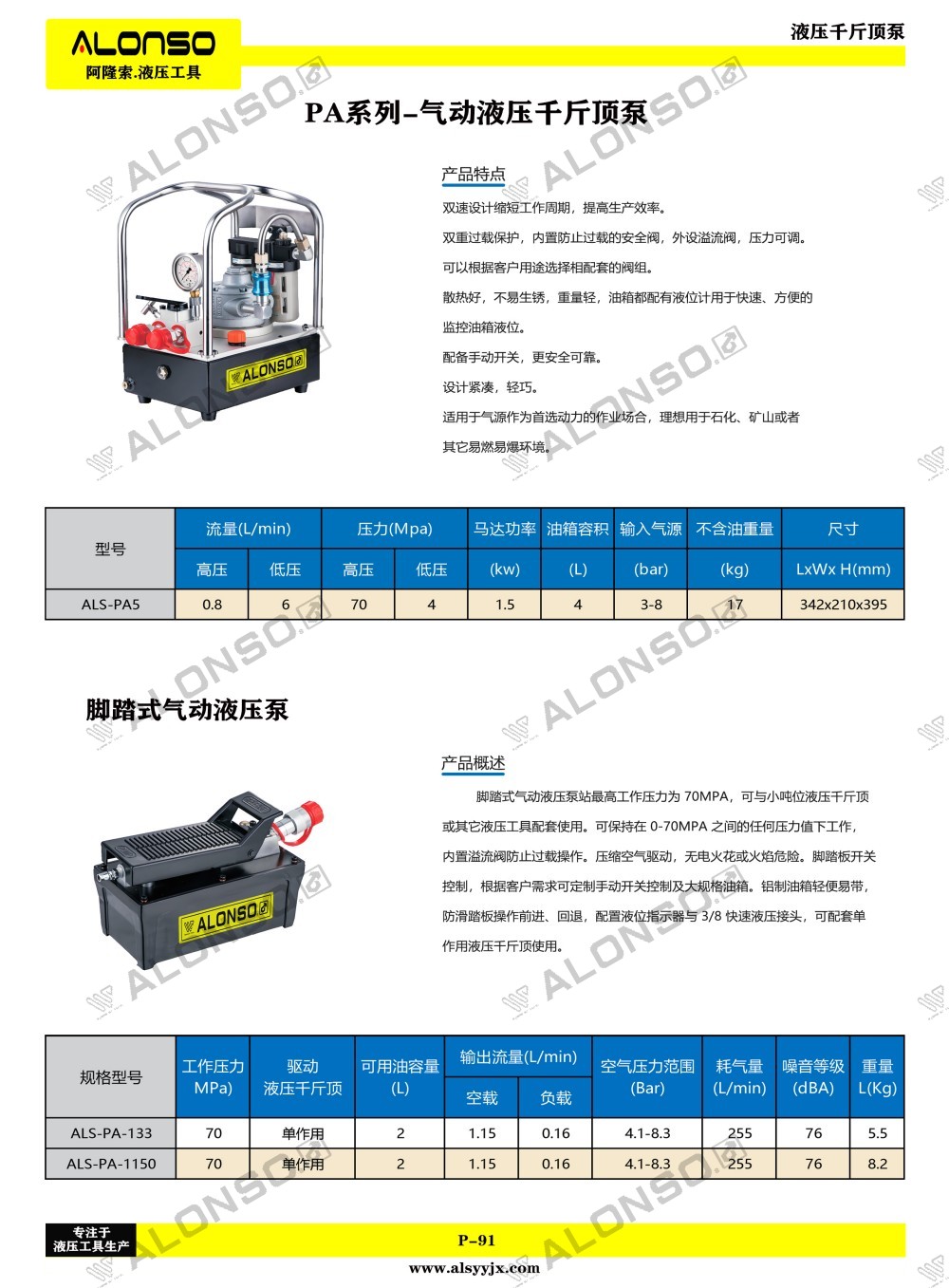 91页PA系列-气动液压千斤顶泵.jpg